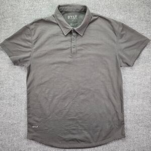 Bylt Premium Basics Shirt Mens XL Gray Performance Stretch Short Sleeve Golf